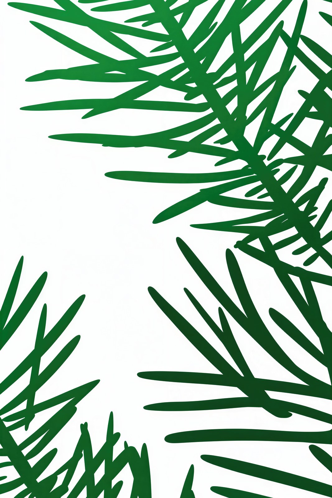 Viridian Spruce Branch Art Print | Minimalist Botanical Wall Art | Oriental Line Art — grid