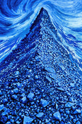 Cobalt Scree, Abstract Monochrome Wall Art | Dark Blue Gestural Art Print — grid