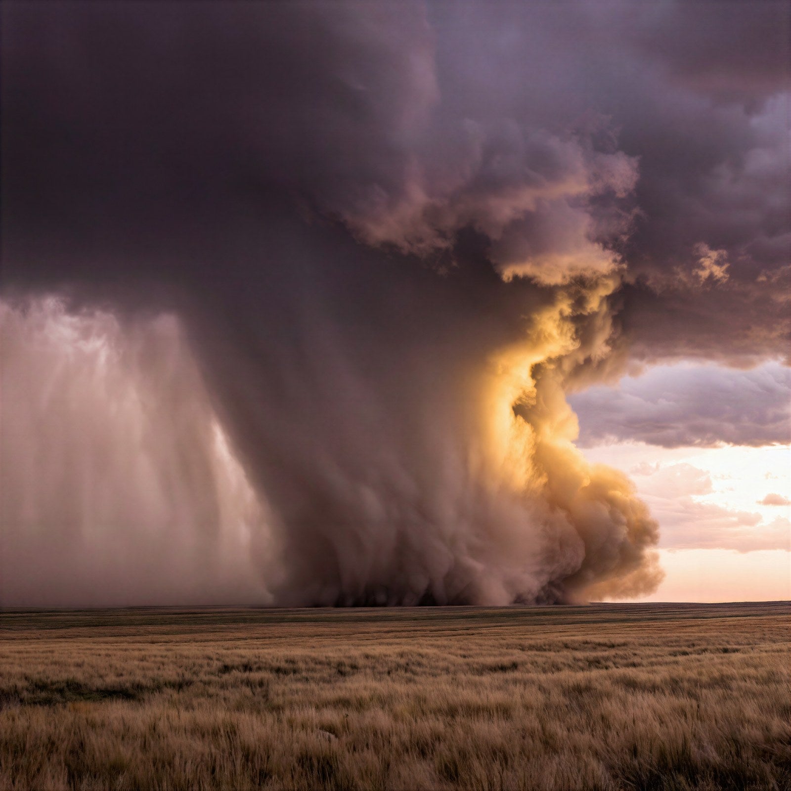 Into the Supercell, Storm Art Print | Dramatic Dusk Wall Art | Deep Purple and Gold Sky — grid