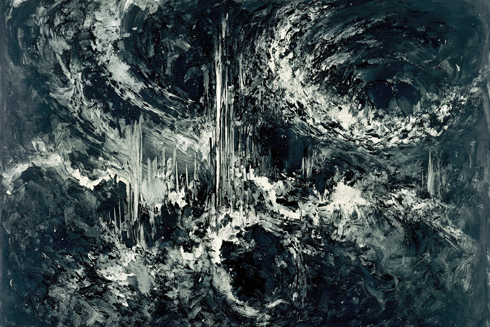 Celestial Architecture, Monochrome Abstract Wall Art | Cosmic Impasto Art Print — grid