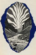 Torn-Paper Armadillo Canyon Wall Art, Graphite & Midnight Blue Art Print — grid