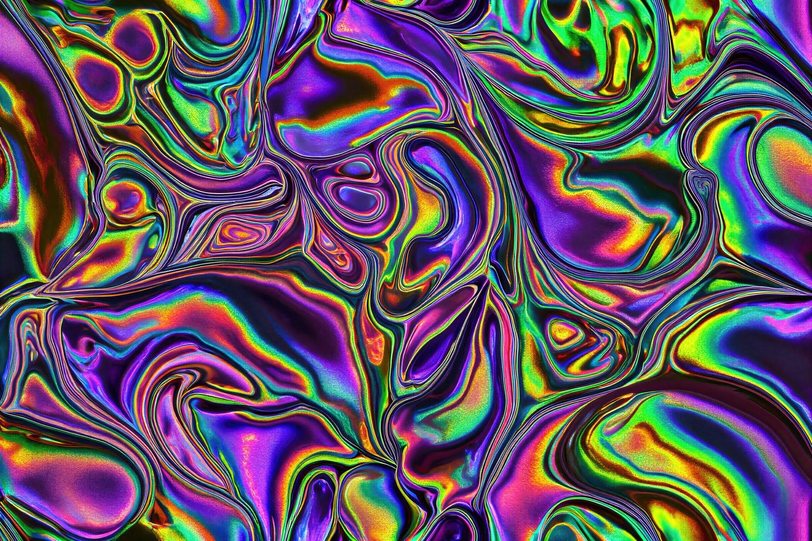 Heavy Metallic Swirls, Abstract Iridescent Texture Wall Art Print — grid