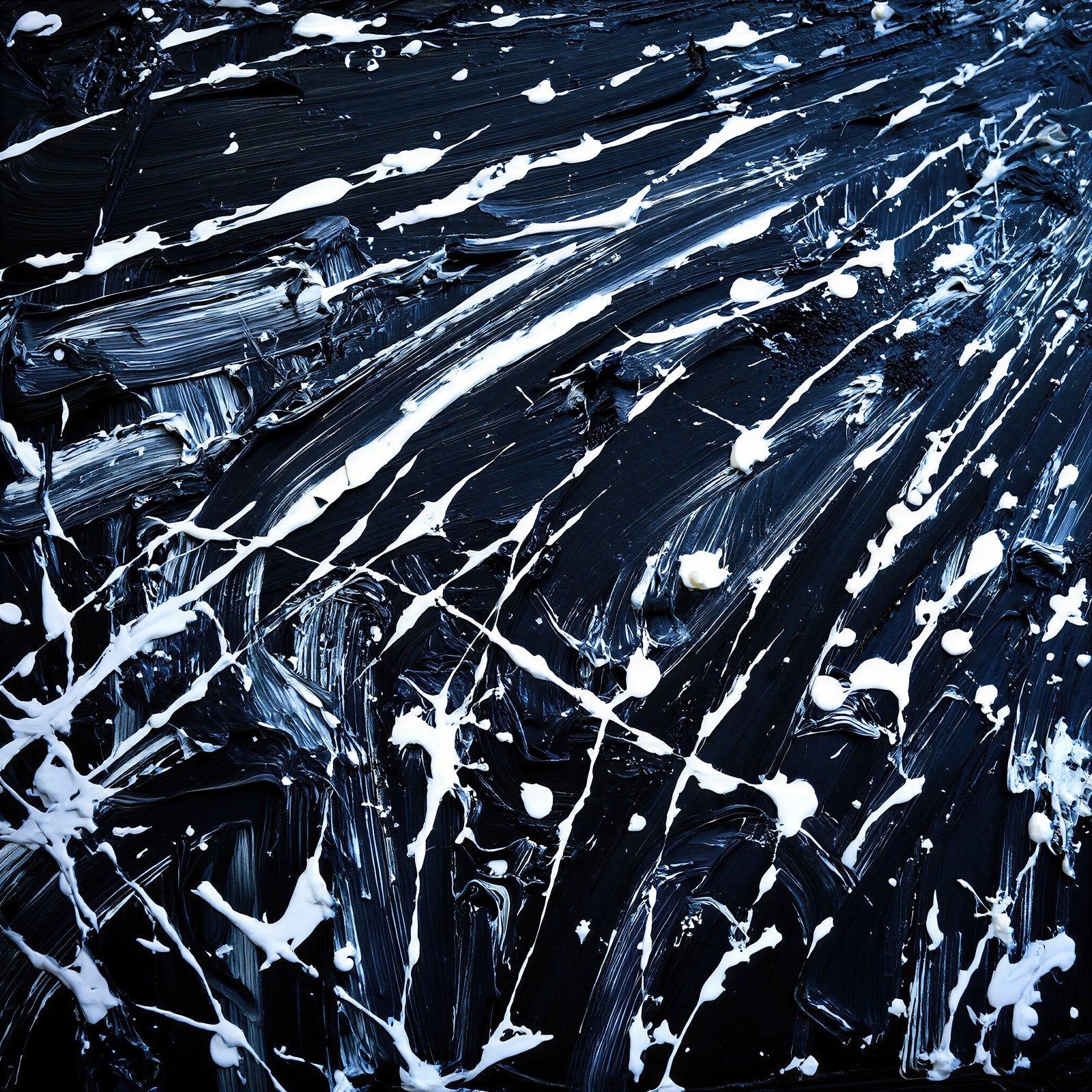 Raw Force, Gestural Abstract Wall Art | Dark Impasto Brushstroke Art Print — grid