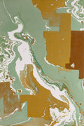 Sage & Umber · Abstract Monoprint Wall Art | Earthy Geometric Art Print — grid
