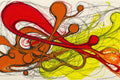 Fluid Embers, Gestural Abstract Art Print | Crimson, Burnt Orange & Yellow Wall Art — grid