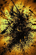 Turbulent Echoes Abstract Art Print | Charcoal & Amber Duotone Bold Wall Art — grid