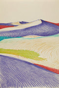 Silverpoint Desert Dunes, Minimalist Landscape Art Print | Violet Crimson Turquoise Wall Art — grid