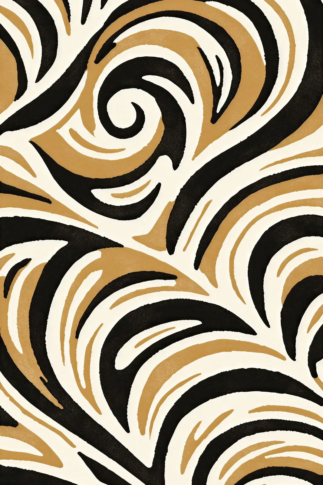 Rhythmic Arcs, Abstract Art Print | Organic Curves Wall Art in Charcoal, Cream & Sepia — grid