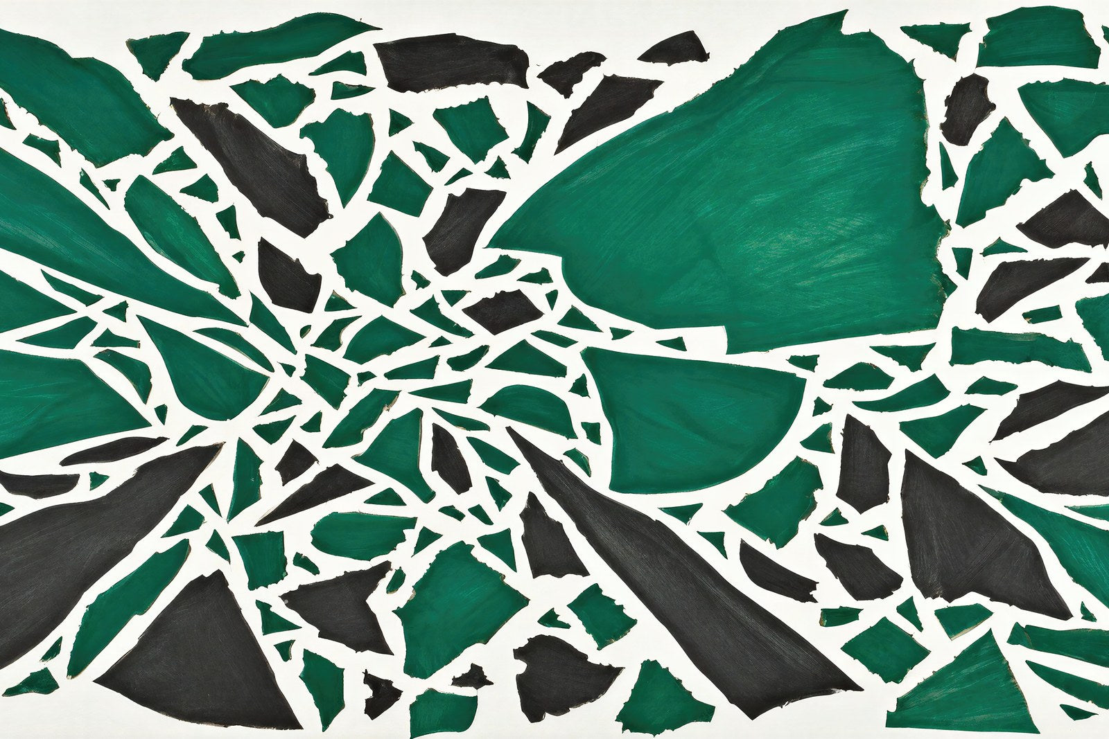 Sudden Reversal, Emerald & Charcoal Abstract Art Print | Bold Geometric Wall Art — grid