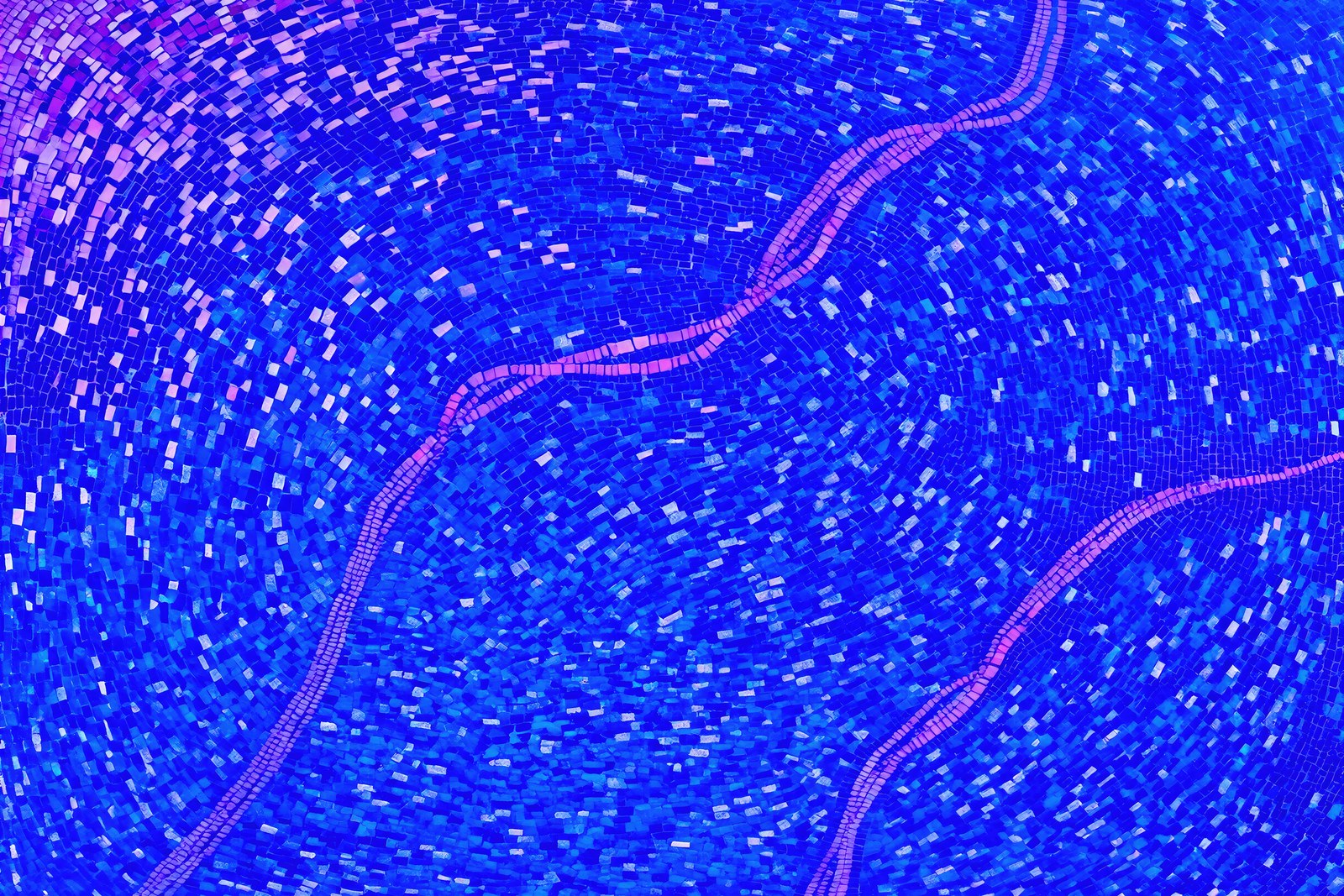 Ultramarine Mosaic Wall Art, Abstract Colour Field Art Print with Violet Tessera Detail — grid
