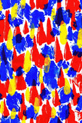 Primary Impulse, Abstract Gestural Wall Art | Red Blue Yellow Monoprint Art Print — grid