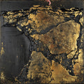 Gilded Corrosion Art Print | Textural Abstract Wall Art | Gold Leaf & Bitumen Decor — grid