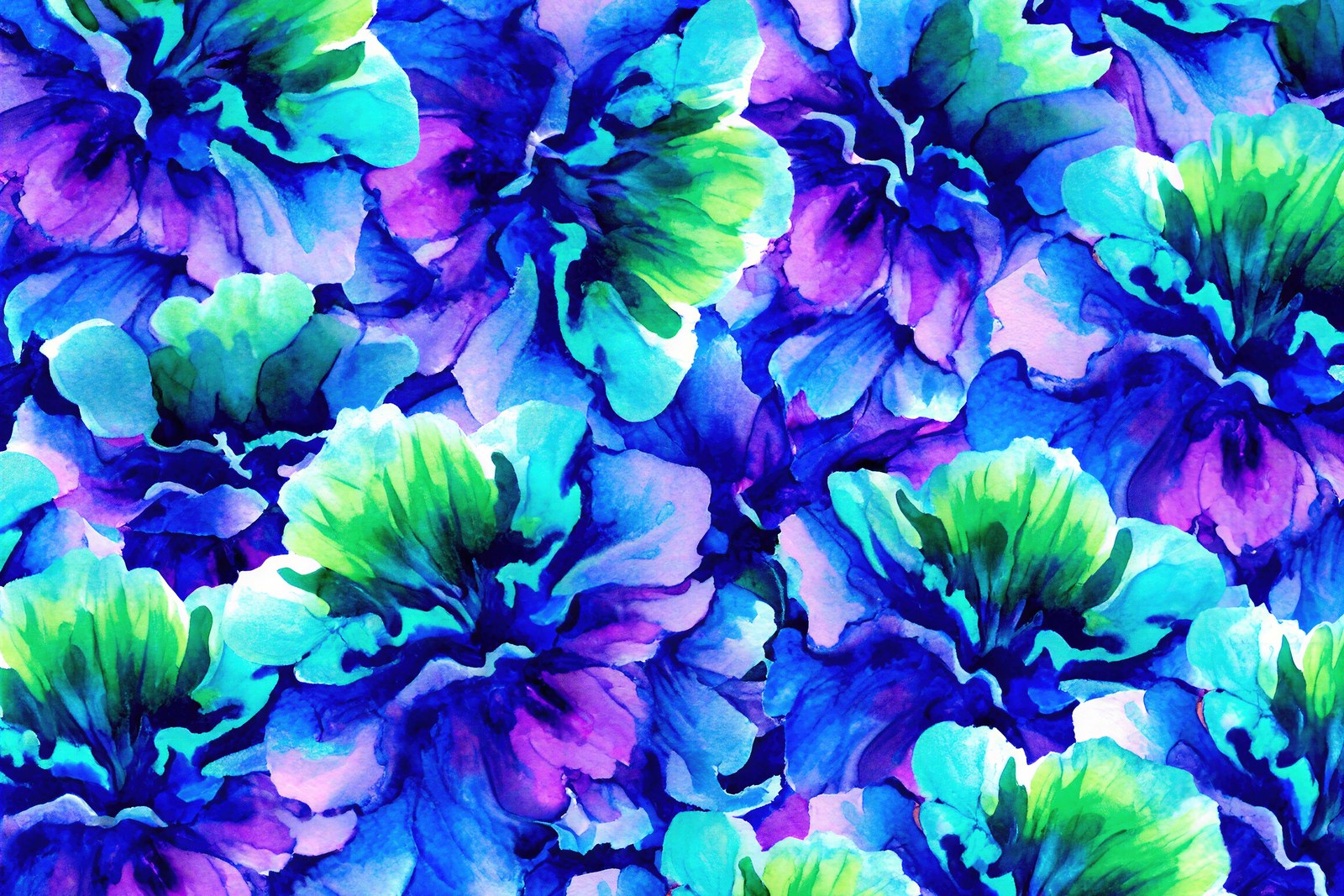 Jewel Tone Watercolour Art Print | Sapphire Emerald Amethyst Abstract Blooms | Landscape Wall Art — grid