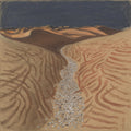 Desert Night Art Print | Aerial Dry Riverbed | Midnight Navy & Burnt Orange Wall Art — grid