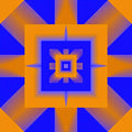 Cadmium Orange & Blue Geometric Wall Art | Abstract Radial Art Print | Colour Field Giclée — grid