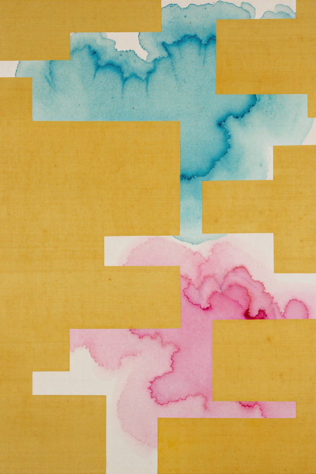 Triadic Bloom, Geometric Watercolour Art Print | Sulphur, Cyan & Fuchsia Wall Art — grid