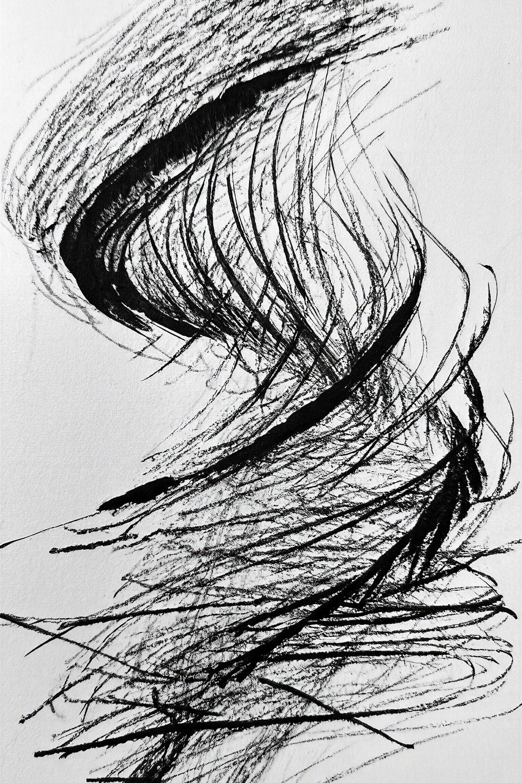 Broken Cadence · Charcoal Gesture Wall Art · Bold Duotone Abstract Art Print — grid