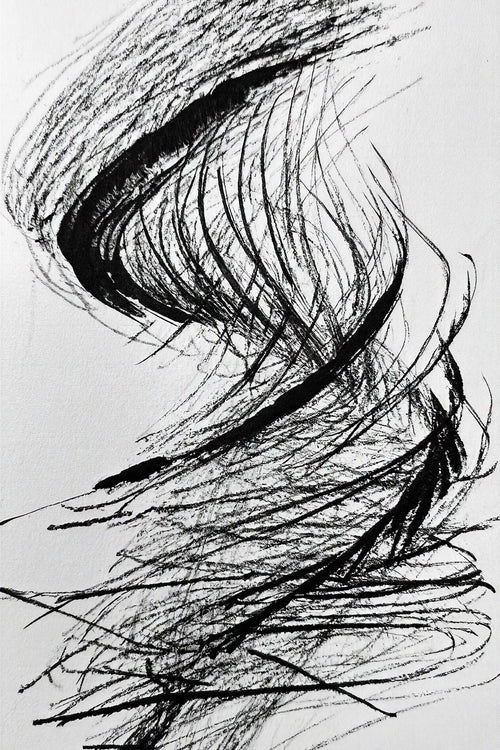 Broken Cadence · Charcoal Gesture Wall Art · Bold Duotone Abstract Art Print — grid