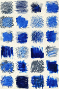 Morphic Studies, Gestural Abstract Wall Art | Nocturne Blues Charcoal Print — grid