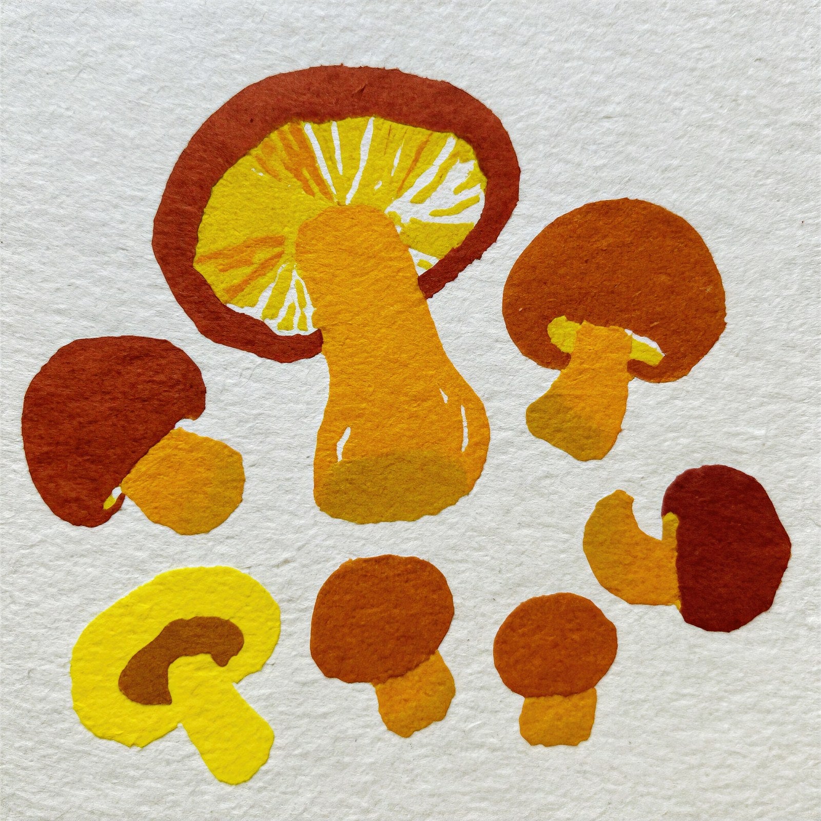Earthstar Mushroom Art Print | Terracotta Botanical Wall Art — grid