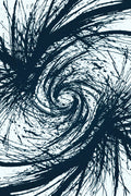 Centrifugal Void, Duotone Sumi-E Ink Wall Art | Abstract Brushstroke Art Print — grid
