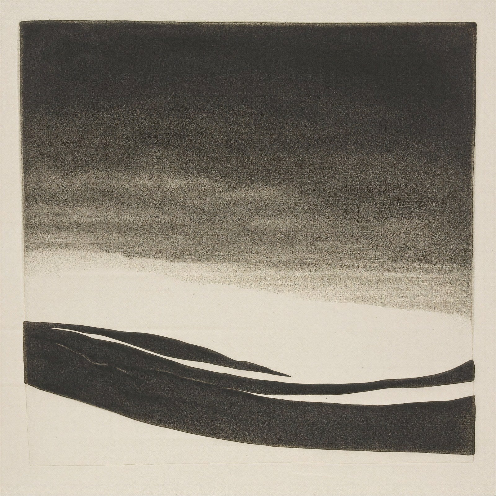 Mezzotint Landscape Art Print, Velvety Black & Grey Wall Art | Aquatint Square Giclée — grid