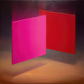 Luminous Dialogue, Abstract Color Field Wall Art Print in Magenta and Scarlet — grid