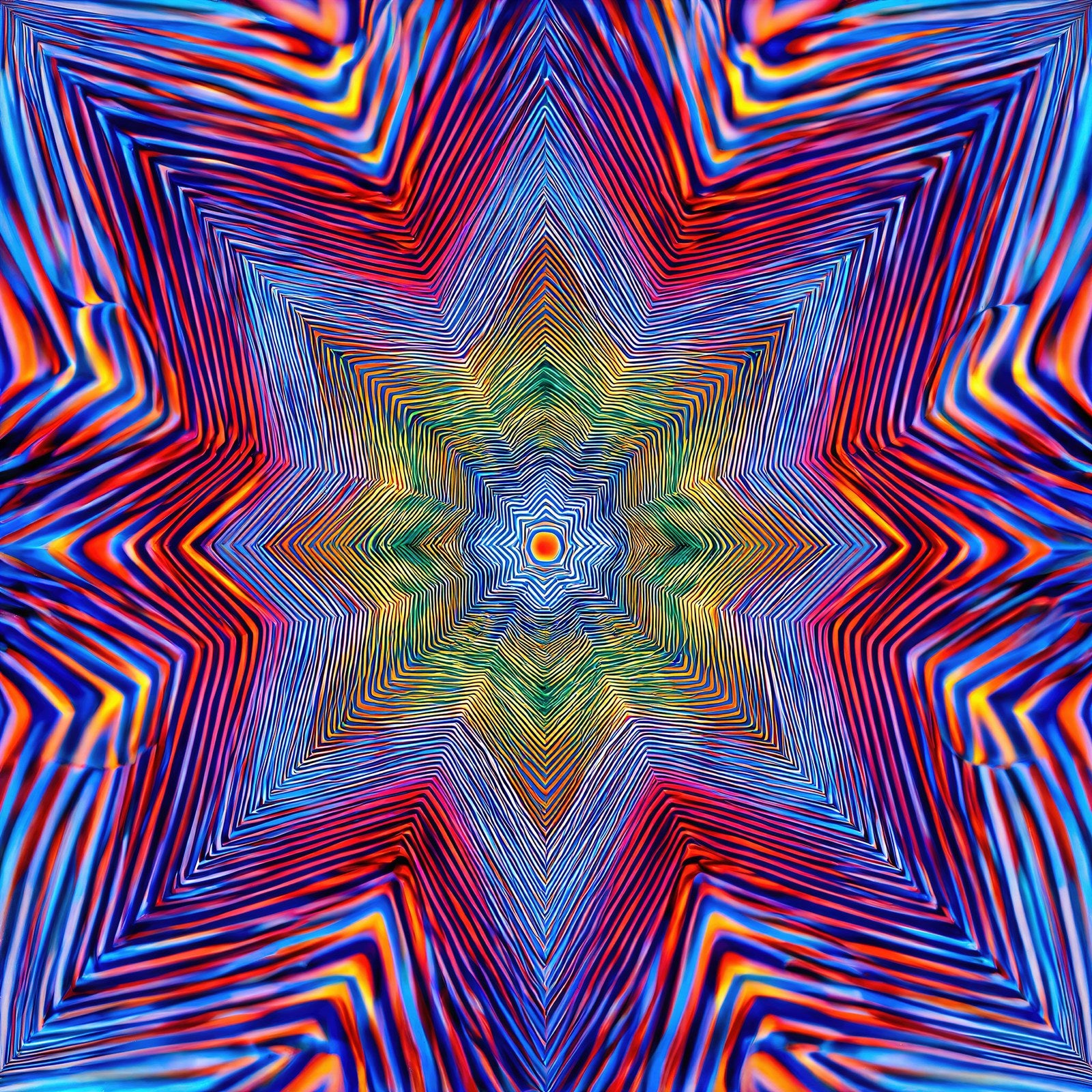 Moiré Interference Art Print | Optical Illusion Geometric Wall Art | Radial Square Pattern — grid