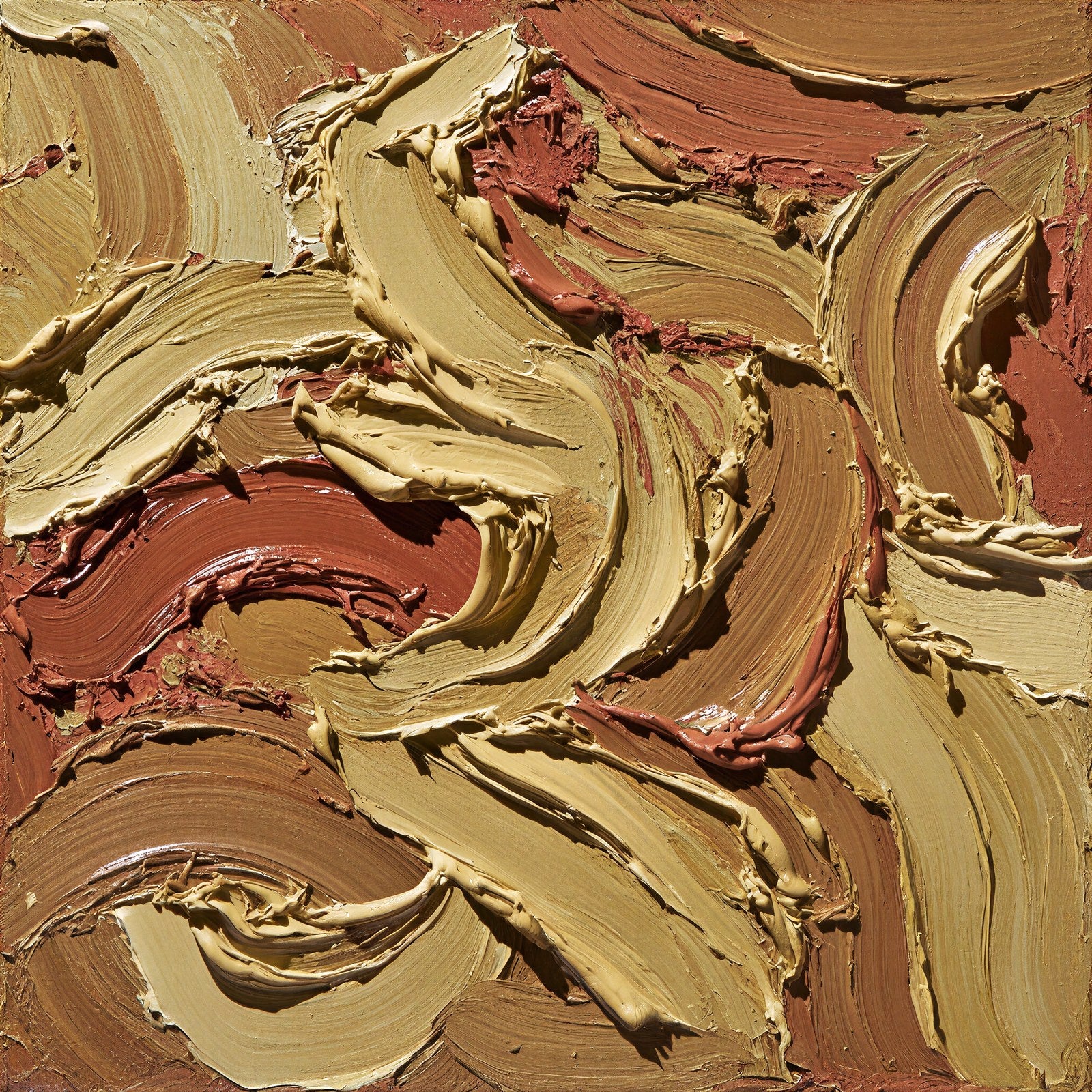 Gestural Impasto Art Print | Abstract Earth Tones Wall Art | Ochre Terracotta Textural Decor — grid
