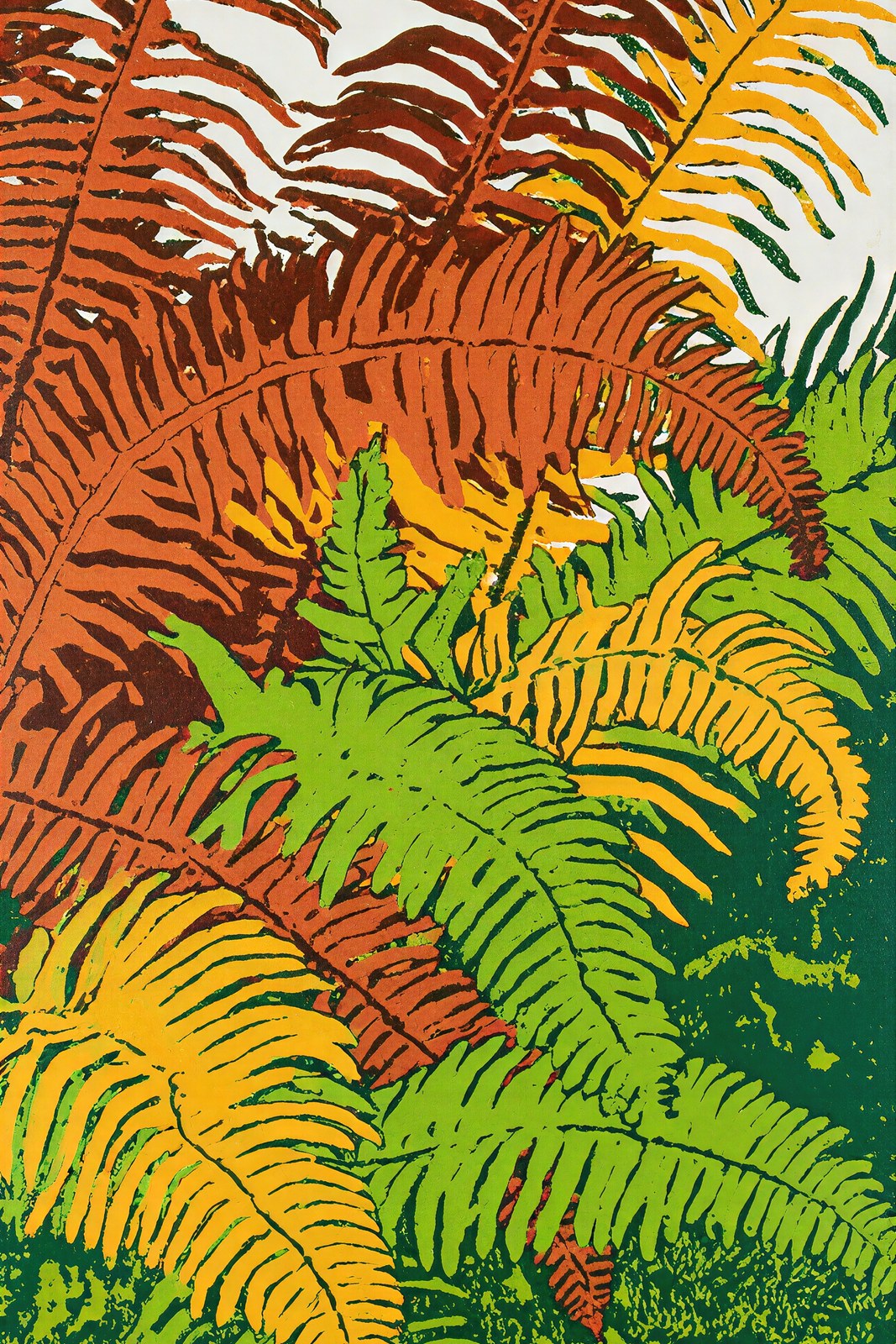 Fern Canopy, Botanical Risograph Art Print | Lush Wall Art for Plant Lovers — grid