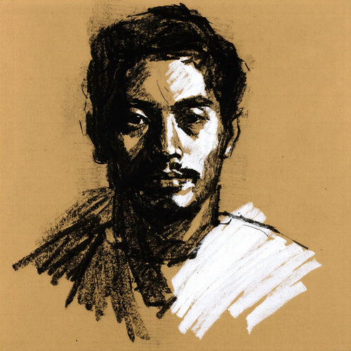 Charcoal Portrait Art Print, Noon Light Figure Study | High Contrast Wall Art — grid