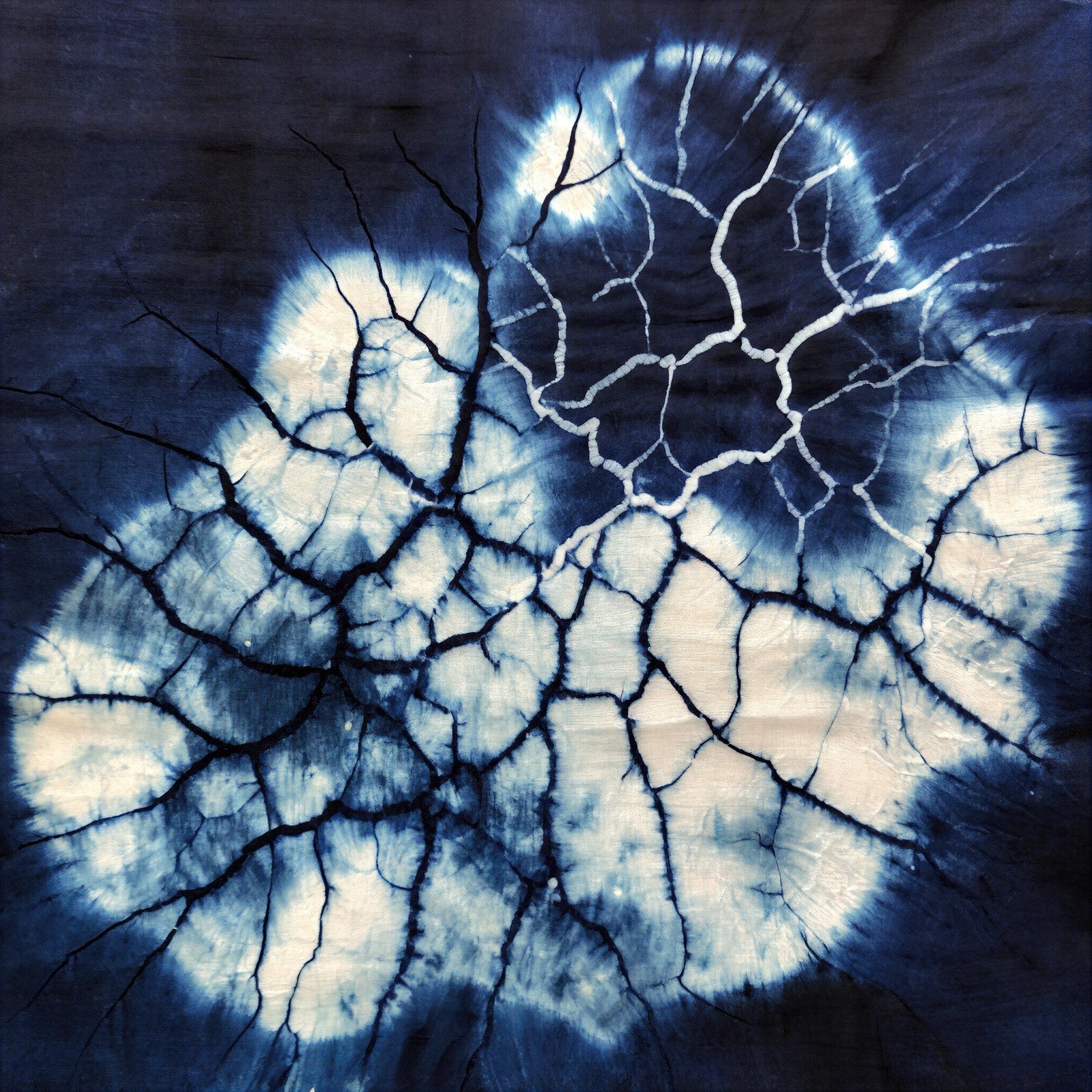 Fluid Silhouettes Art Print, Monochrome Batik Wall Art | Obsidian & Pearl Abstract — grid