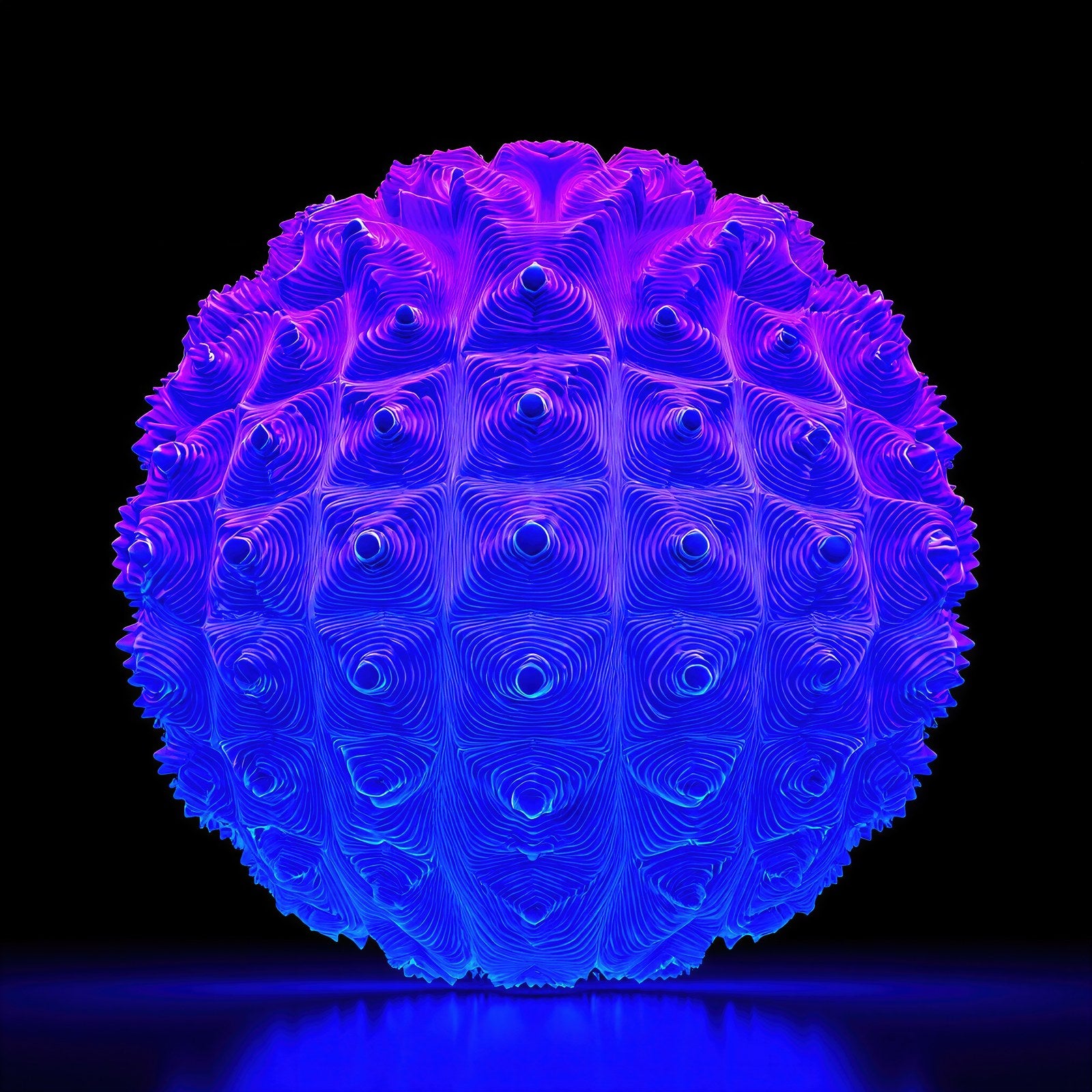 Voronoi Depths, Generative Abstract Art Print | Deep Violet to Cyan Wall Art | Cellular Architecture — grid