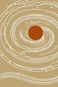 Swirling Sands, Minimalist Continuous Line Art Print | Terracotta & Bone White Wall Art — grid