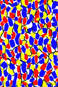 Fractured Field, Bold Primary Colour-Field Abstract Wall Art Print | Red Blue Yellow — grid