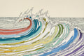 Cresting Wave Art Print, Polychromatic Fine Line Wall Art, Coastal Abstract — grid