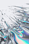 Liquid Chrome Flow, Abstract Metallic Art Print | Minimalist Wall Art — grid