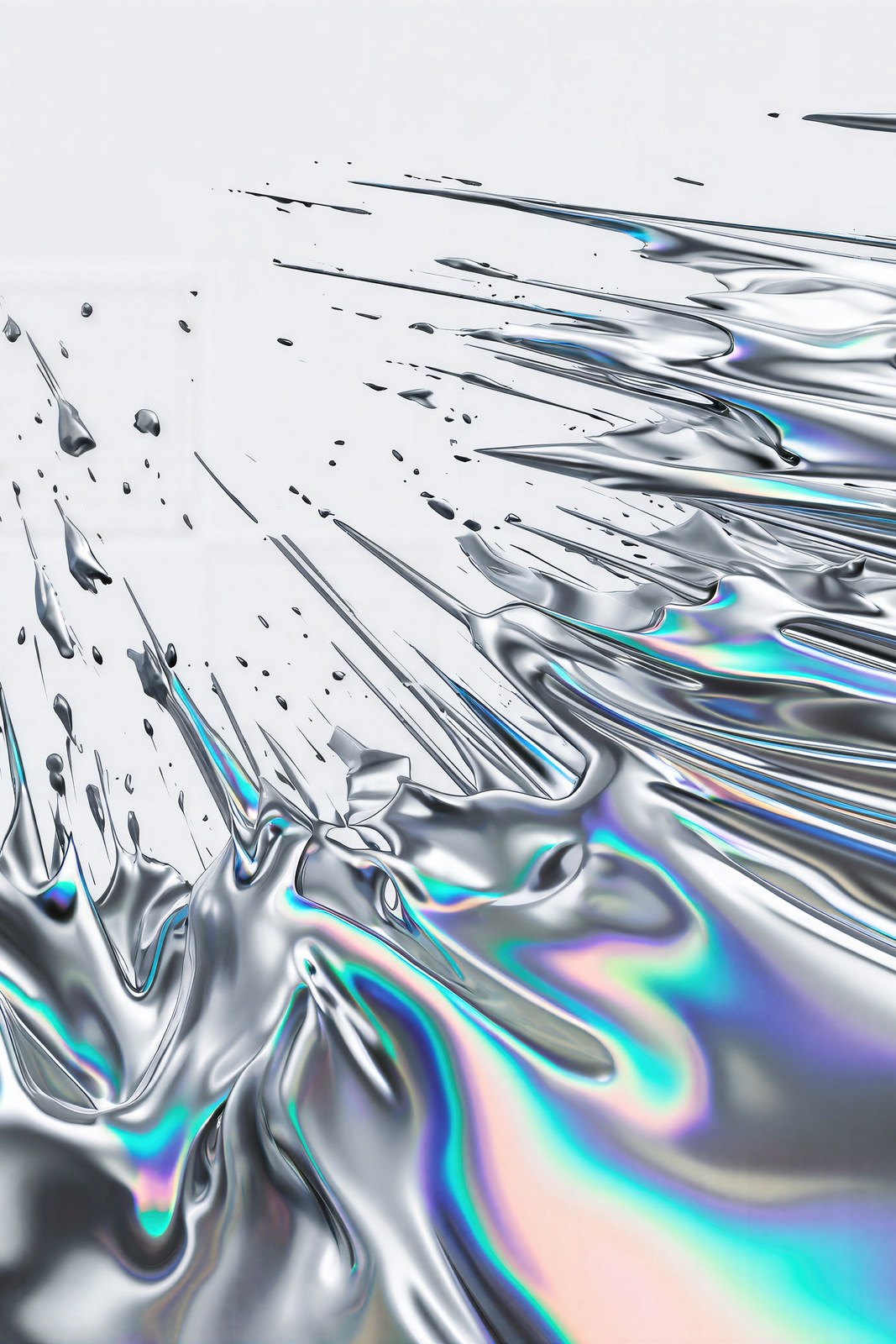 Liquid Chrome Flow, Abstract Metallic Art Print | Minimalist Wall Art — grid