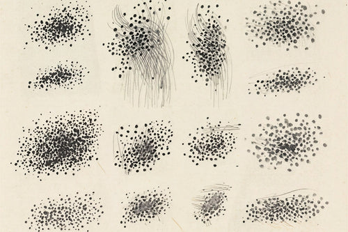 Charcoal Studies Contact Sheet | Gestural Abstract Art Print | Graphite Arcs & Dots Wall Art — grid