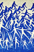 Swept Silence, Indigo & Cream Gestural Abstract Wall Art — grid
