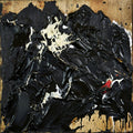 Each Session an Archaeology · Abstract Expressionist Art Print | Near-Black & Bone White Wall Art — grid