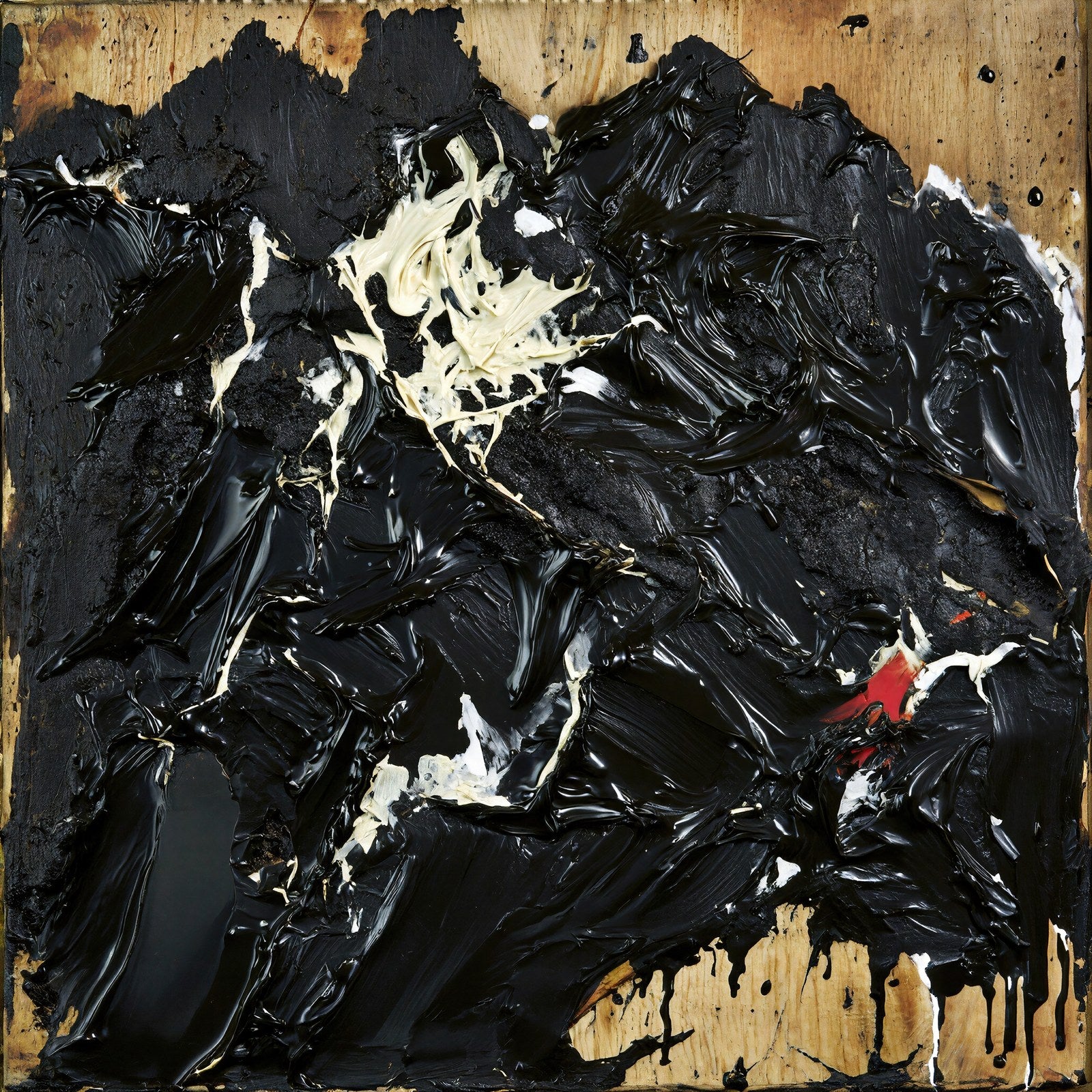 Each Session an Archaeology · Abstract Expressionist Art Print | Near-Black & Bone White Wall Art — grid