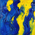 Petrified Storm, Indigo & Cadmium Abstract Art Print | Bold Gestural Wall Art — grid