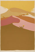 Risograph Desert Dunes Art Print | Geometric Wall Art in Ochre and Rose — grid
