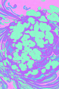 Exotoxin Bloom, Risograph Art Print | Molecular Abstract Wall Art in Luminous Pastels — grid