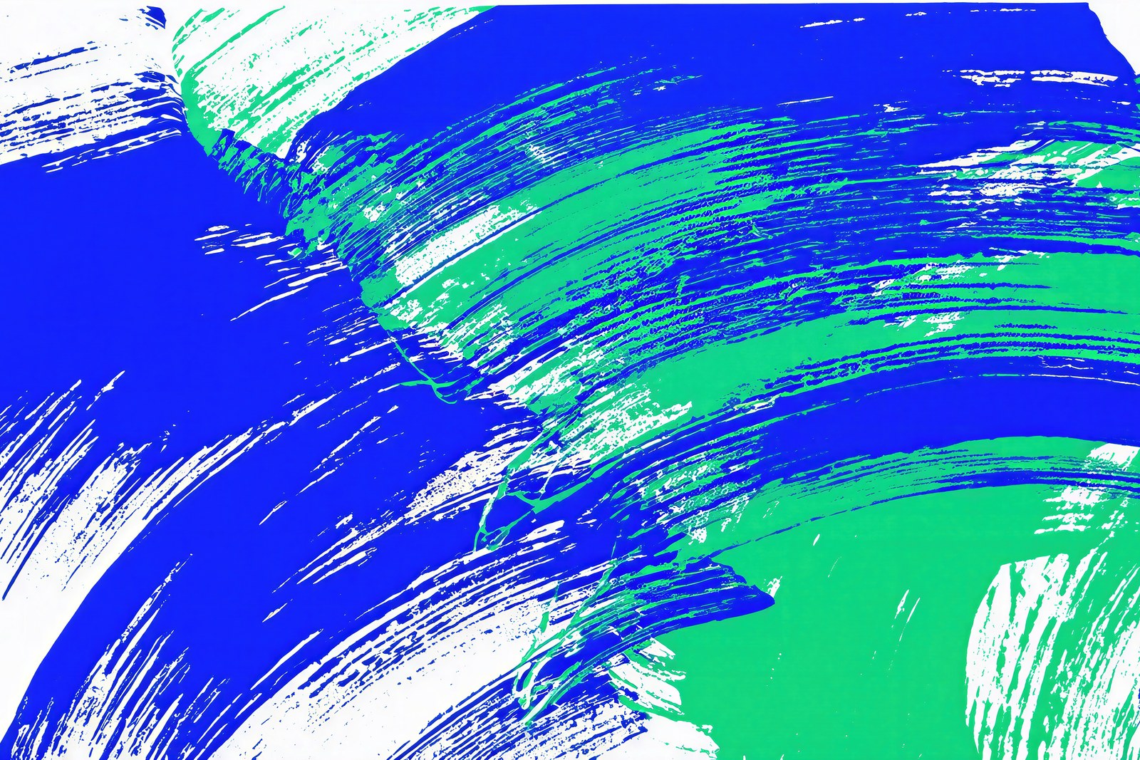 Sapphire & Emerald Gestural Abstract Wall Art | Jewel Tone Risograph Art Print — grid