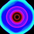 Hypnagogic Vortex, Psychedelic Tunnel Wall Art Print | Neon Turquoise Magenta Deep Indigo — grid
