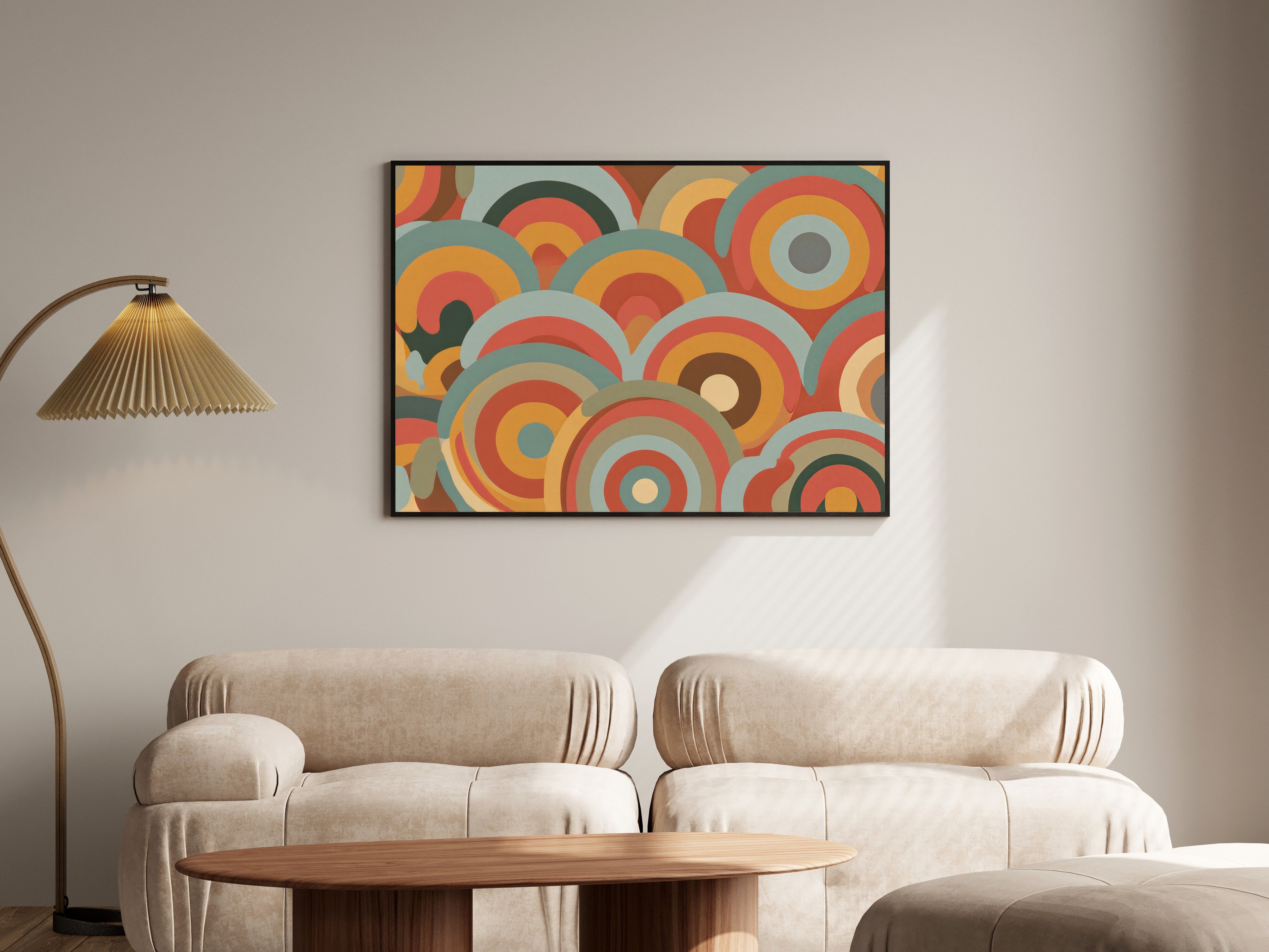 Rhythmic Earth, Abstract Art Print in Terracotta, Ochre & Dusty Sage | Landscape Wall Art — room-l-living-black