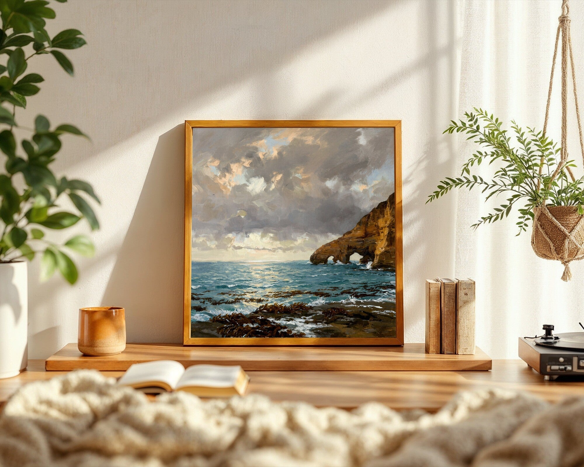 Open Atlantic Under Storm Sky, Alla Prima Oil Study Art Print, Coastal Seascape Wall Art — room-s-clean