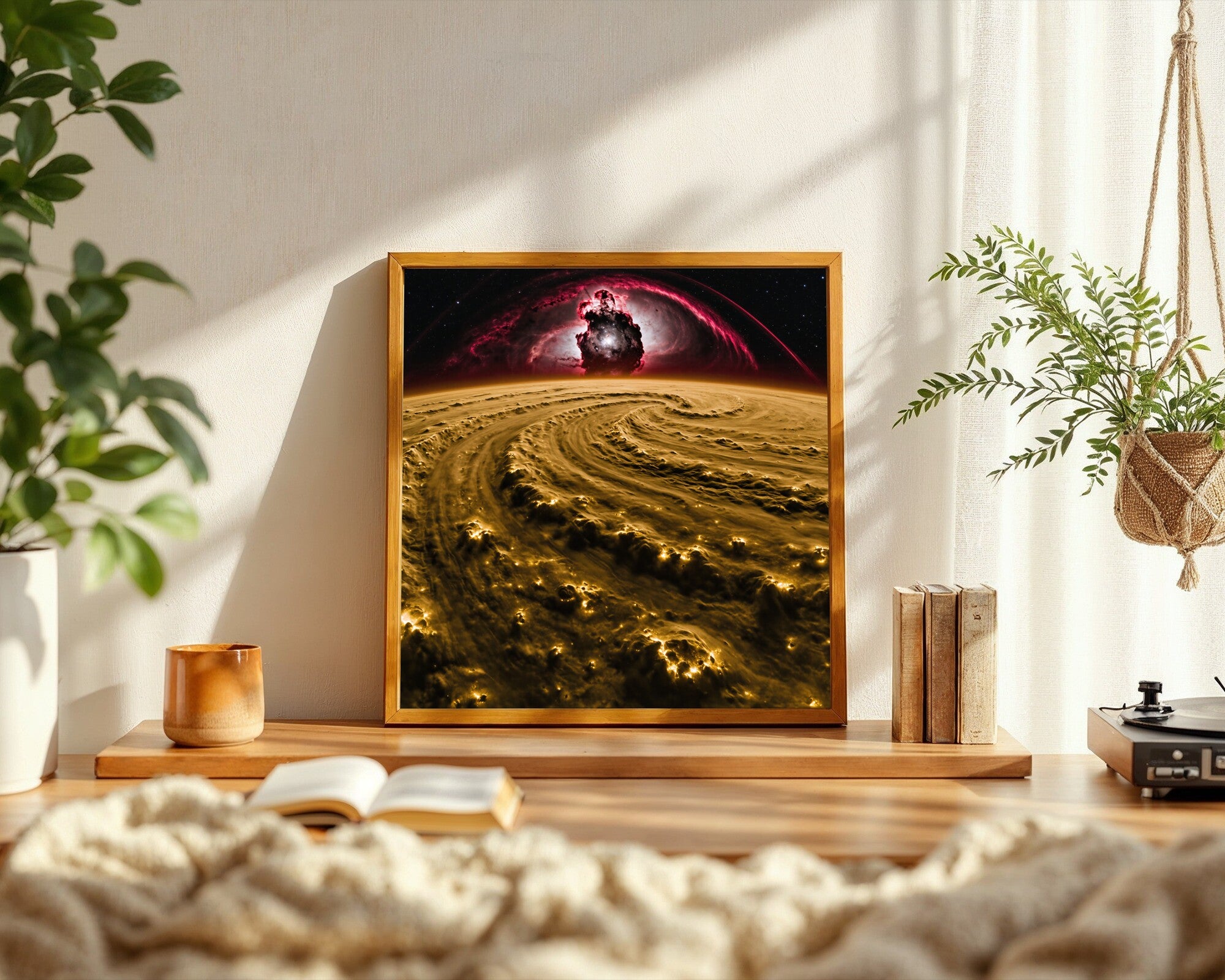 Outermost Edge, Deep Space Art Print | Crimson Nebula, Galactic Core Storm, Astrophotography Wall Art — room-s-clean